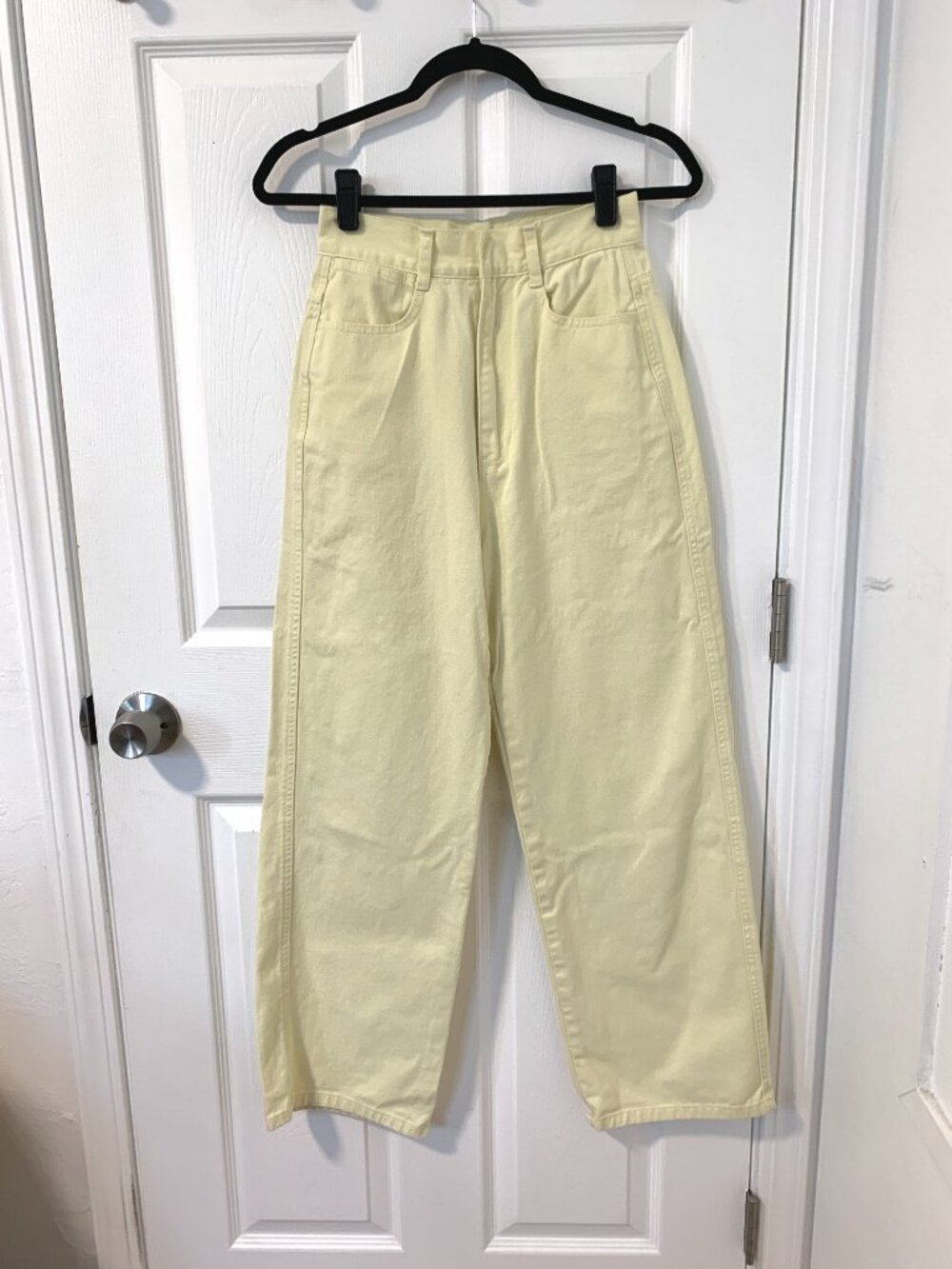 Blossom Butter Yellow High Waist Crop Straight Jeans Denim Size 26